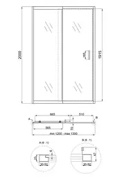 Душові двері в нішу Qtap Taurus CRM2012-13.C6 120-130x200 см, скло Clear 6 мм, покриття CalcLess (TAUCRM201213C6) - мініатюра 8
