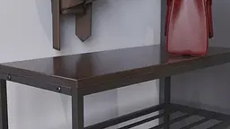 Полиця для взуття Слайм 3 Ferrum-decor 635x630x260 Чорний метал ДСП Венге Магія 16 мм (FRD-105157) - мініатюра 3