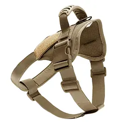 Шлея для собак Harness, тактичний жилет з ручкою, Коричневий S