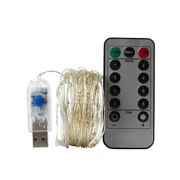 Гірлянда нитка з USB та пультом управління, довжина 20 м - мініатюра 3