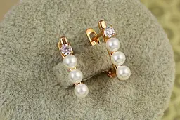 Сережки Xuping Jewelry доріжка з перлин 1,8 см золотисті