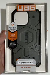 Оригінальний протиударний чохол UAG Pathfinder MagSafe для iPhone 15 Pro Max (6.7") Olive Drab 114301117272 - мініатюра 2