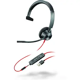 Гарнитура компьютерная моно Poly On-ear Blackwire 3315 USB-A всенаправленная черная