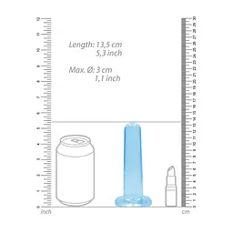 Фалоімітатор Realrock Crystal Clear Dildo 5.3", 13.5 см (блакитний) - мініатюра 3