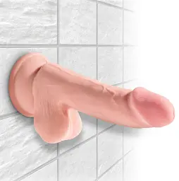Фалоімітатор King Cock Plus 6.5 Triple Density Cock With Balls 20.3 см тілесний - мініатюра 5