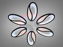 Стельова LED люстра з диммером та LED підсвічуванням, 105 Вт, чорна - мініатюра 3