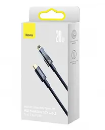 Кабель Baseus Explorer Series Auto Power-Off Cable Type-C to Lightning 20W 1m CATS000003 Blue - мініатюра 2