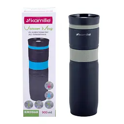 Термокухоль Kamille KM-2068 900мл сіра - мініатюра 3