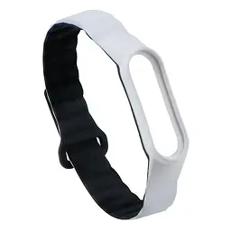 Силіконовий ремінець Silicone Link Xiaomi Mi Band 3/Mi Band4/Mi Band 5 /Mi Band 6/Mi Band 7 White/Black
