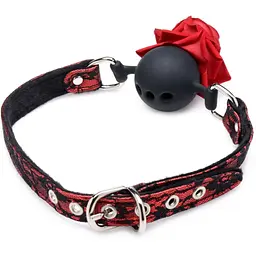 Кляп Master Series Eye-Catching Ball Gag With Rose - мініатюра 4