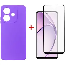Чохол до мобільного телефона Dengos Oppo A3X Carbon + glass (Purple) (DG-KM-124)
