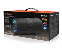 Портативная колонка бумбокс REAL-EL X735 Black - мініатюра 8