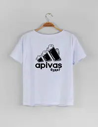 Біла жіноча футболка "apivas буде?" M