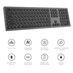 Клавіатура OfficePro SK1550 Wireless Black (SK1550B) - мініатюра 9