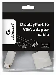 Адаптер Cablexpert DisplayPort на VGA (A-DPM-VGAF-02-W) - мініатюра 3