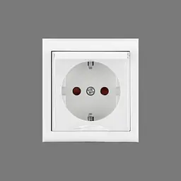 Розетка Ovivo Electric Nivo, одинарна з заземленням, з кришкою, та шторками, накладна, біла - мініатюра 2