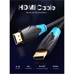 Кабель Vention HDMI to HDMI V1.4 5m Black (AACBJ) [170521] - мініатюра 2