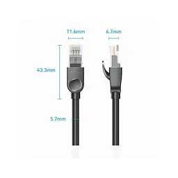 Патч-корд 3м, UTP cat 6 RJ-45 black Vention (IBNBI) - мініатюра 8