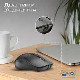 Комп'ютерна мишка Promate Samo Wireless/Bluetooth Black (samo.black) - мініатюра 5