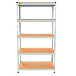 Металевий стелаж Emby Light Series (розмір 1800х900x300мм) 5 полиць ДСП до 100кг Білий - мініатюра 3