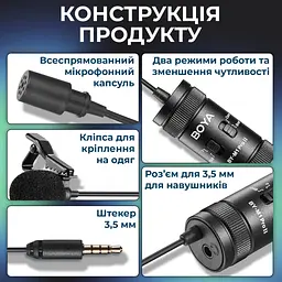 Мікрофон Boya BY-M1 Pro II Black (BY-M1 Pro II) - мініатюра 11