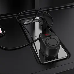Автомобільна зарядка з дисплеєм та розгалужувачем 2 USB чорна Hoco Z34 3,1А - мініатюра 5