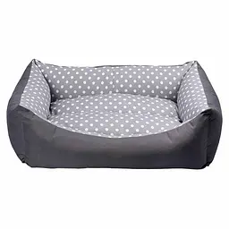 Лежак для собак Milord TARTE XL 95x70x2 см (сірий/білий горох)