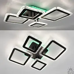 Смарт люстра керована світлодіодна OVAL ICE RGB 5S 75 Вт 725x500x93 мм Чорна ESLLSE - мініатюра 5