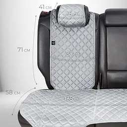 Накидки для сидінь задні Алькантара Verona Premium L Сірі (Оригінал) - мініатюра 3