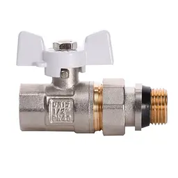 Кран кульовий з американкою Q Professional QP003 PN40 1/2″ антипротікання, Білий метелик - мініатюра 2