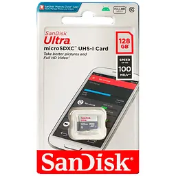 Карта пам'яті SanDisk 128GB microSDXC class 10 UHS-I Ultra (SDSQUNR-128G-GN3MN) - мініатюра 2