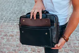 Чоловіча шкіряна сумка для ноутбука та документів чорна Tiding Bag RD-23134 - мініатюра 10