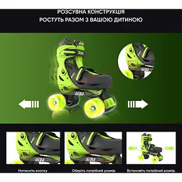 Роликові ковзани Neon Combo розмір 30-33 салатові (NT09G4) - мініатюра 8