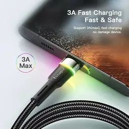 Зарядка USB кабель Essager для синхронізації та зарядки Android та інших пристроїв USB Type-C 3 м Чорний - мініатюра 3