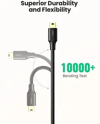 Зарядний кабель Ugreen Mini USB to USB 2.0 1M Black (US132) 10355 - мініатюра 7