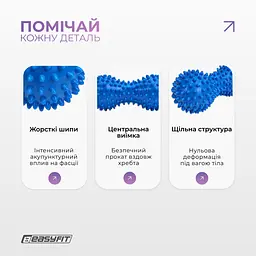 Масажний м'ячик EasyFit Goober з шипами синій - мініатюра 4