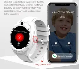 Круглий чорний дитячий смарт годинник для хлопчика Lemfo Y-09 з SIM картою, GPS трекером, Wi-Fi та функцією прослуховування До 5-7 днів роботи - мініатюра 5