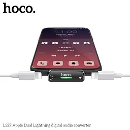 Перехідник Hoco Lightning to Dual Lightning LS27 2A - мініатюра 2
