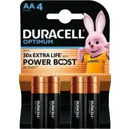 Батарейка Duracell Optimum AA лужні 4 шт. в упаковці (5015595)