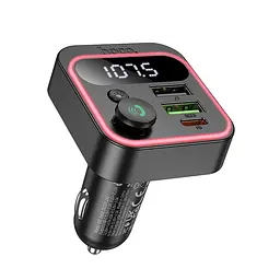ФМ модулятор Hoco E85 Tiger PD20W+QC3.0 car BT FM transmitter чорний