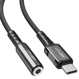 Аудіо кабель Aux Acefast C1-07 (Type-C to AUX 3.5mm) (1m) Black - мініатюра 3