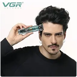 Бездротовий акумуляторний тример машинка для стрижки VGR V-961 із захистом IPX7 змінні насадки - мініатюра 6
