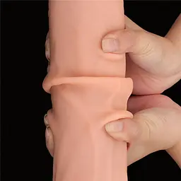 Фалоімітатор LoveToy Sliding-Skin Dual Layer Dong King Sized 36 см тілесний - мініатюра 15