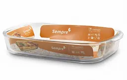Деко прямокутне жароміцне Sempre 4,0л скляна форма для запікання (6822)