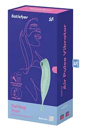Вакуумний кліторальний стимулятор з вібрацією Satisfyer Twirling Pro+ зелений - мініатюра 7