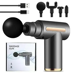 Перкусійний масажер для шиї голови та ніг Massage Gun XL-1011 • Електричний масажний пістолет