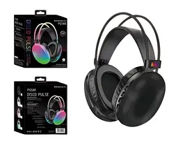 Бездротові накладні навушники Disco Pulse PG580 RGB Bluetooth 5.3 з мікрофоном 18 годин роботи чорний - мініатюра 2
