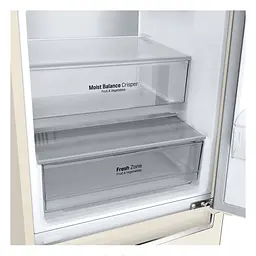 Холодильник LG 203x60х68 холодильне відділення 277 л морозильне відділення 107 л 2 двері А++ NF Metal Fresh бежевий (GC-B509SESM) - мініатюра 6