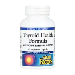 Витаминно-минеральный комплекс Natural Factors Здоровье щитовидной железы, Thyroid Health Formula, 60 вегетариан (NFS-03510)