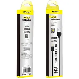 Кабель Awei CL-63 Lightning cable 1m Black - мініатюра 2